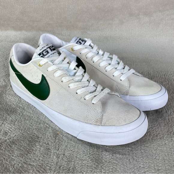 Nike SB Zoom Blazer GT Mens Sneakers Shoes Size 11 White Green Suede Low